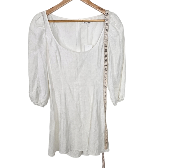 Reformation Maxine Mini Dress Linen New With Tags Size 8 - Picture 3 of 8
